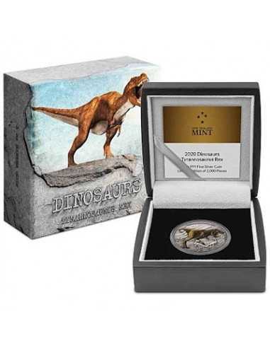 TYRANNOSAURUS REX Dinosaurs 1 Oz Moneda Plata 2$ Niue 2020 - Coins & More - Niue