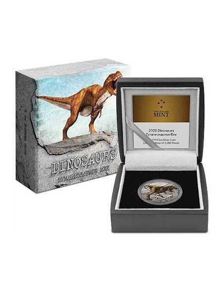 TYRANNOSAURUS REX Dinosaurs 1 Oz Moneda Plata 2$ Niue 2020 - Coins & More - Niue