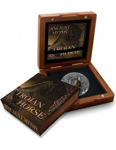 TROJAN HORSE Ancient Myths 2 Oz Silver Coin 10$ Niue 2016 - Coins & More - Silver