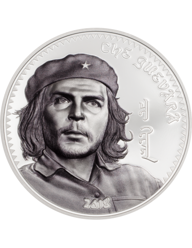 CHE GUEVARA Ernesto Serna Cuba Argentina 1 Oz Moneta Argento 1000 Togrog Mongolia 2018 - Coins & More - Mongolia