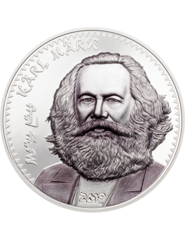 KARL MARX 1 Oz Moneta Argento 1000 Togrog Mongolia 2019 - Coins & More - Mongolia