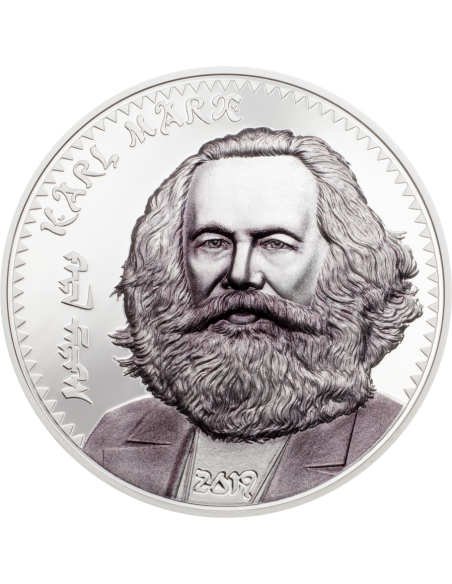 KARL MARX 1 Oz Silber Münze 1000 Togrog Mongolia 2019