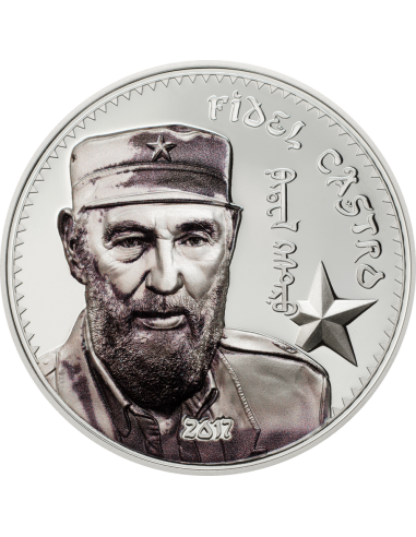FIDEL CASTRO Cuba 1 Oz Moneta Argento 1000 Togrog Mongolia 2017 - Coins & More - Mongolia