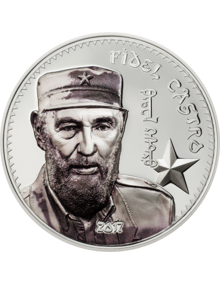 FIDEL CASTRO Cuba 1 Oz Moneta Argento 1000 Togrog Mongolia 2017 - Coins & More - Mongolia