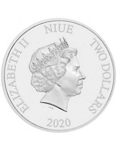 DEATH STAR Estrella de la Muerte Star Wars 1 Oz Moneda Plata 2$ Niue 2020 - Coins & More - Niue