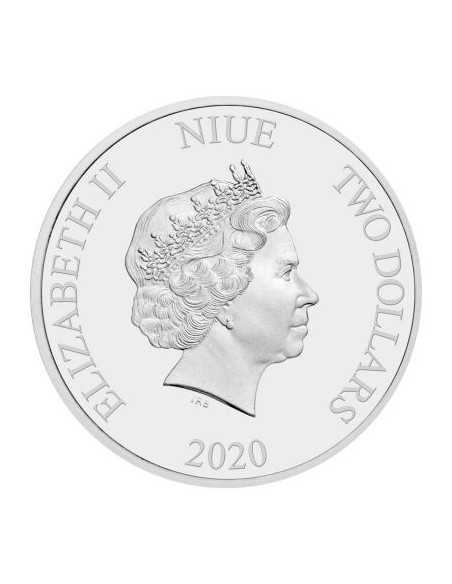 DEATH STAR Estrella de la Muerte Star Wars 1 Oz Moneda Plata 2$ Niue 2020 - Coins & More - Niue