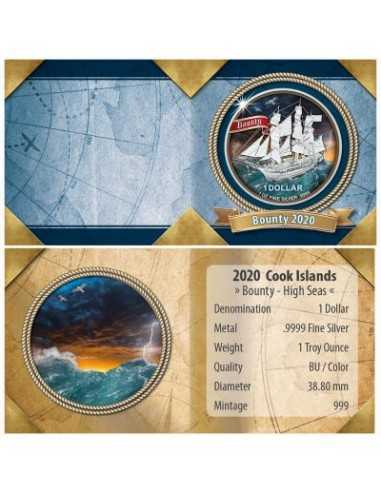 BOUNTY HIGH SEAS 2020 1 Oz Silver Coin 1$ COOK ISLANDS 2020 - Coins & More - Isole Cook