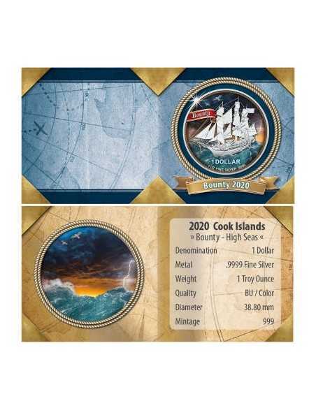 BOUNTY HIGH SEAS 2020 1 Oz Silver Coin 1$ COOK ISLANDS 2020 - Coins & More - Isole Cook