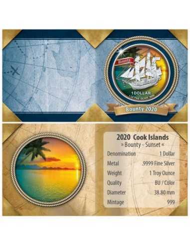 BOUNTY SUNSET 2020 1 Oz Silver Coin 1$ COOK ISLANDS 2020 - Coins & More - Islas Cook