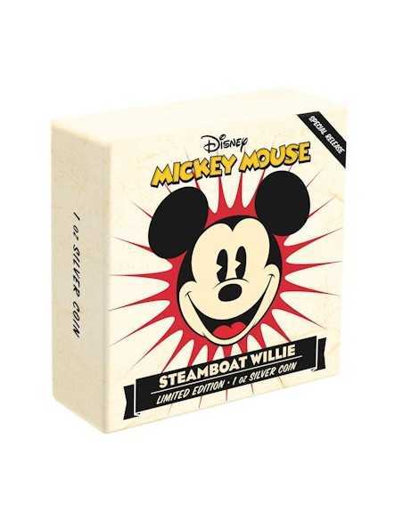 STEAMBOAT WILLIE Mickey Mouse Disney 1 Oz Silver Coin 2$ Niue 2020 - Coins & More - Niue