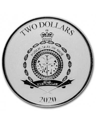 MANDALORIAN MYTHOSAUR 2$ Star Wars 1 Oz Silver coin NIUE 2020 - Coins & More - Niue