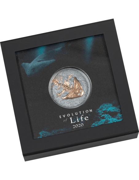 DIPLOCAULUS Evolution of Life 1 Oz Silver Coin 500 Togrog Mongolia 2020 - Coins & More - Mongolia