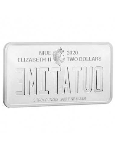 LICENCE PLATE Back To The Future 2 Oz Silber Münze 2$ Niue 2020