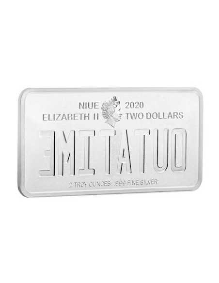 LICENCE PLATE Back To The Future 2 Oz Silber Münze 2$ Niue 2020
