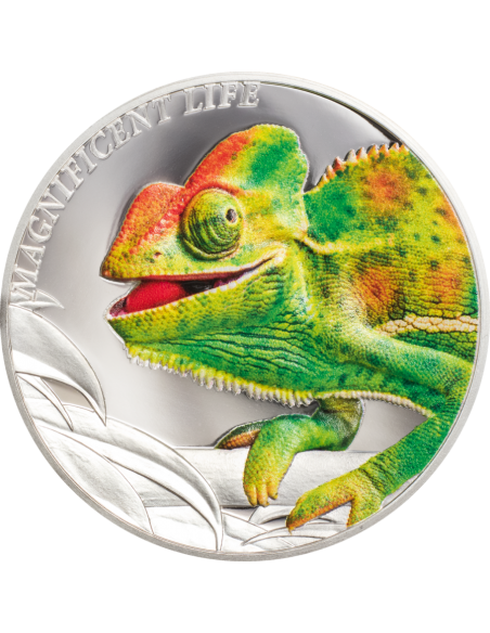 CHAMELEON Magnificent Life 1 Oz Silver Coin 5$ Cook Islands 2020 - Coins & More - Cook Islands