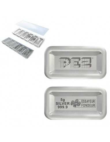 6 x 5g PEZ® Refill Set 6 unità - Wafer d'argento per dispenser PAMP - Coins & More - Argento