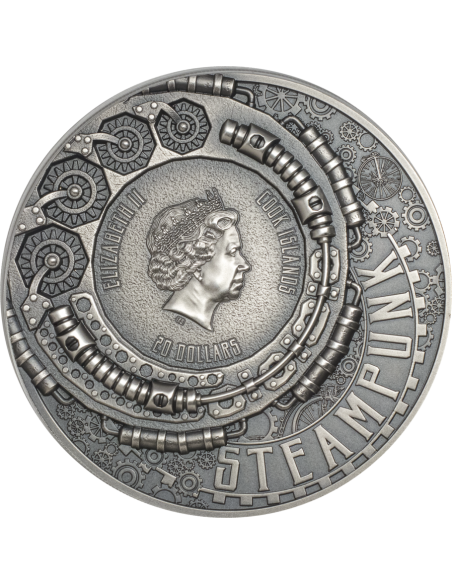 STEAMPUNK 3 Oz Silver Coin 20$ Cook Islands 2020 - Coins & More - Îles Cook