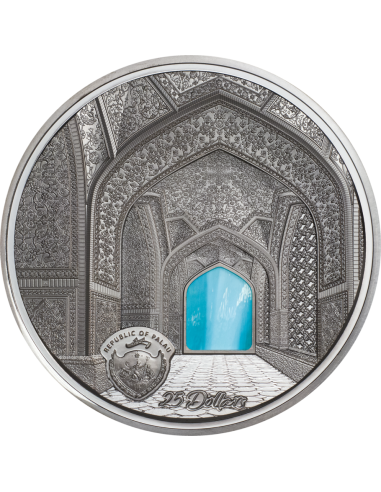 TIFFANY ART Isfahan 5 Oz Black Proof Silver Coin 25$ Palau 2020 - Coins & More - Palau