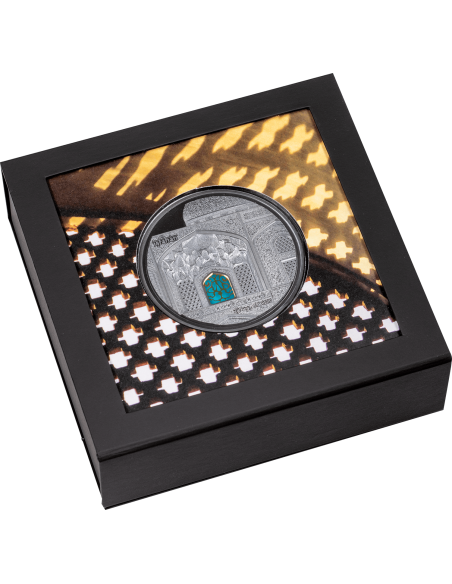 TIFFANY ART Isfahan 5 Oz Black Proof Silver Coin 25$ Palau 2020 - Coins & More - Palau