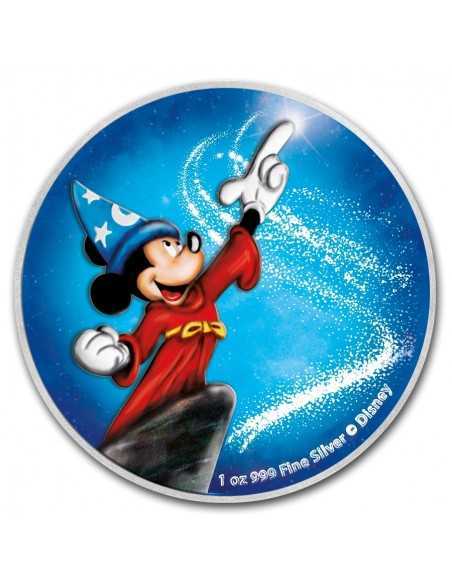 FANTASIA NIGHT BLUE MAGIC Mickey Mouse Disney 1 Oz Silver Coin 2$ Niue 2019 - Coins & More - Niue