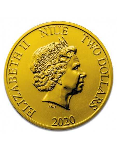 Mickey & Pluto Colorized Silver and Gold Gilded 1 Oz Coin Disney 2$ Niue 2020 - Coins & More - Niue