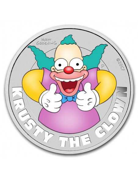COLORIZED KRUSTY THE CLOWN - SIMPSON 1 oz silver colorized coin TUVALU 1$ Dollar 2020 - Coins & More - Tuvalu