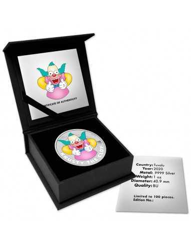 COLORIZED KRUSTY THE CLOWN - SIMPSON 1 oz silver colorized coin TUVALU 1$ Dollar 2020 - Coins & More - Tuvalu
