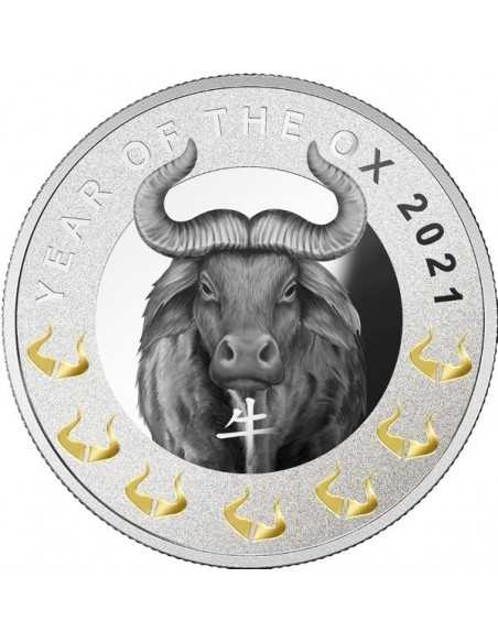 OX Lunar Year Chinese Zodiac Silver Coin 1$ Niue 2021 - Coins & More - Niue