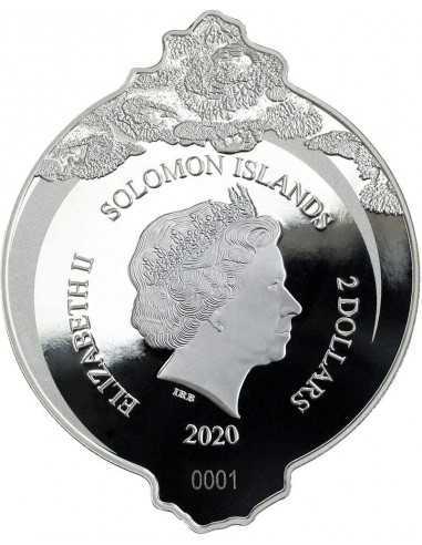 GIANT SEAHORSE Giants Of The Galapagos Islands 1 Oz Silver Coin 2$ Solomon Islands 2020 - Coins & More - Argent