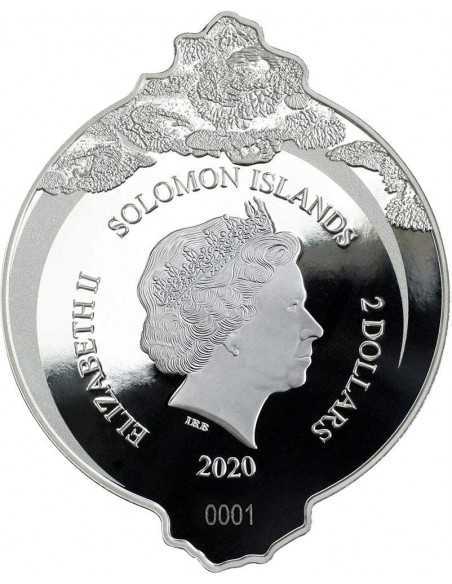 GIANT SEAHORSE Giants Of The Galapagos Islands 1 Oz Silver Coin 2$ Solomon Islands 2020 - Coins & More - Argent