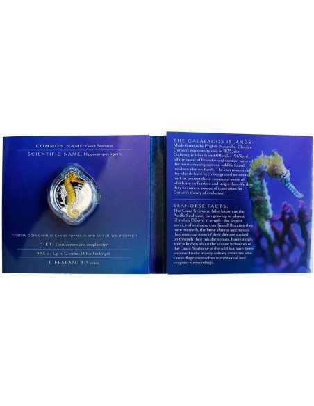GIANT SEAHORSE Giants Of The Galapagos Islands 1 Oz Silver Coin 2$ Solomon Islands 2020 - Coins & More - Argent