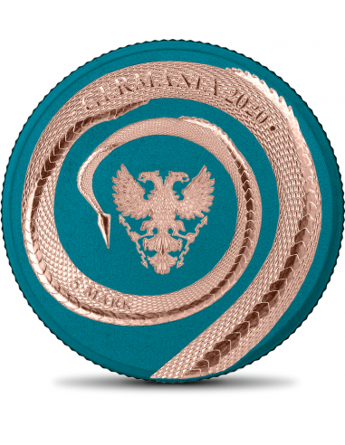 FAFNIR Space Blue & Rose Gold Dragon 1 Oz Silver Gilded Coin 5 Mark Germania Beasts 2020 - Coins & More - Europa