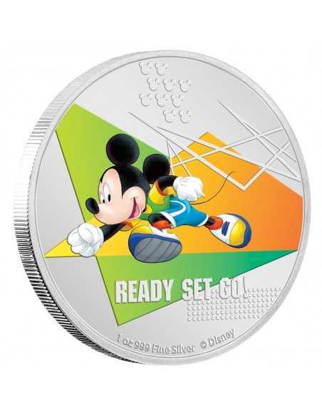 READY SET GO Mickey Mouse SPORTS SERIES - RUNNING Disney 1 Oz Silver Coin 2$ Niue 2020 - Coins & More - Niue