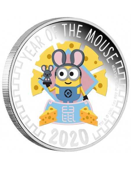 YEAR OF THE MOUSE Minion Made 1 Oz Silver Coin 2$ Niue 2020