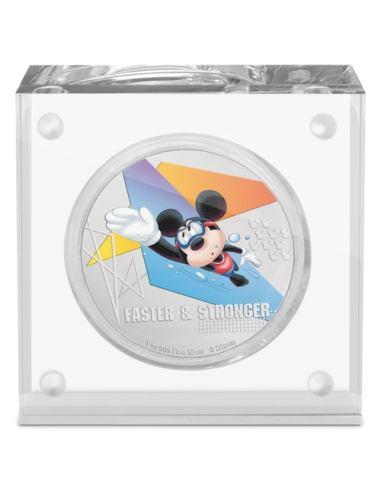 FASTER AND STRONGER Mickey Mouse SWIMMING Disney 1 Oz Moneta Argento 2$ Niue 2020 - Coins & More - Niue