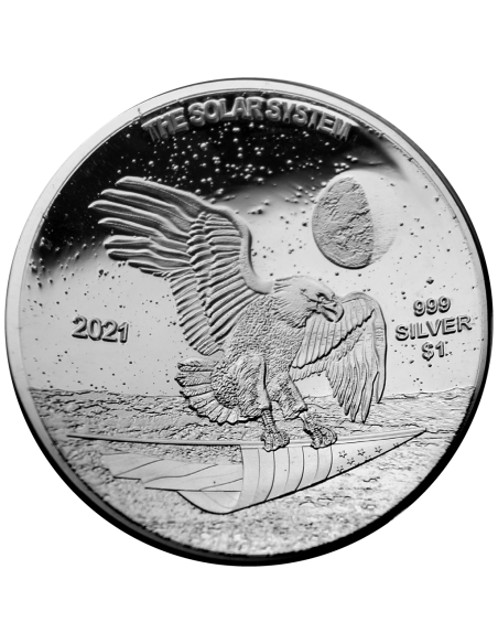 LA TERRE - THE SOLAR SYSTEM 1$ USA 2021 1 oz Domed silver coin - Coins & More - Usa