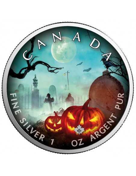 MYSTIC SILENCE - HALLOWEEN 2020 1oz Canadian Silver Colorized Maple Leaf coin - Coins & More - Canada