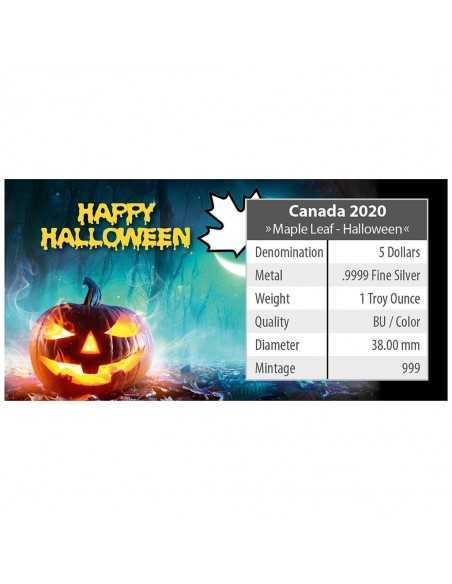 MYSTIC SILENCE - HALLOWEEN 2020 1oz Canadian Silver Colorized Maple Leaf coin - Coins & More - Canada