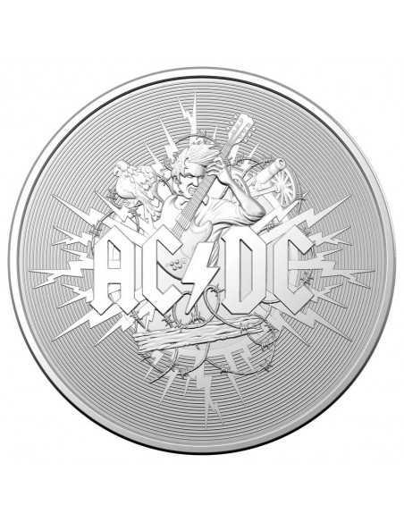 AC/DC 1Oz Oz Silver Frosted Coin 1$ Australia 2021 - Coins & More - Australia