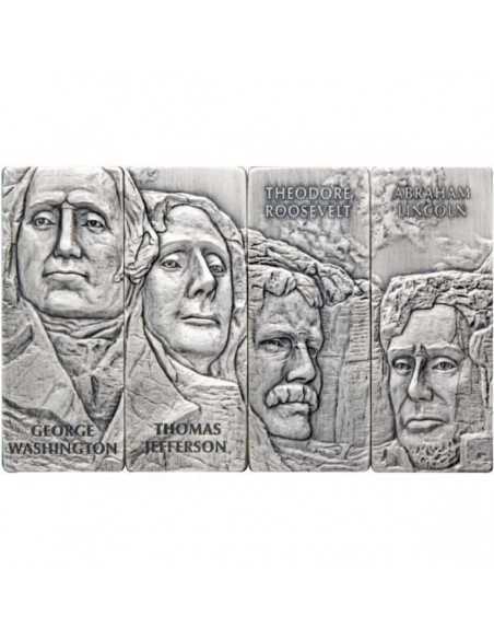 MOUNT RUSHMORE NATIONAL MEMORIAL 80th Anniversary Rectangular Set 4x1 Oz Silver Coin 5$ Barbados 2021 - Coins & More - Barbados