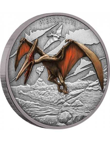 PTERODACTYL Dinosaure 1 Oz Silver Coin 2$ Niue 2020 - Coins & More - Niue