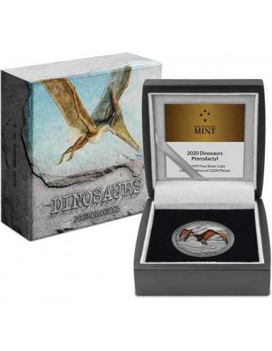 PTERODACTYL Dinosaure 1 Oz Silver Coin 2$ Niue 2020 - Coins & More - Niue