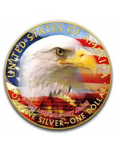 DONALD TRUMP - Make Liberals Cry Again Silver Eagle 1 Oz Silver Coin 1$ USA 2020