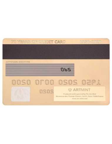 CARTE BANCAIRE 70ième Anniversaire Gold Plated Silver Coin 2$ Niue 2020 - Coins & More - Niue