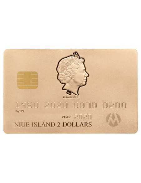 CARTE BANCAIRE 70ième Anniversaire Gold Plated Silver Coin 2$ Niue 2020 - Coins & More - Niue