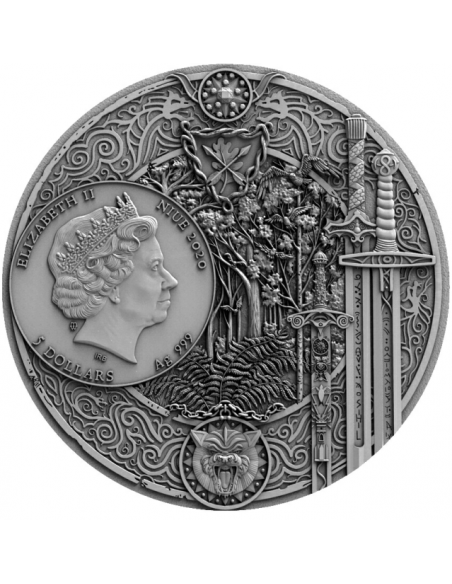 SWORD OF DESTINY The Witcher 2 Oz Moneda Plata 5$ Niue 2020 - Coins & More - Niue