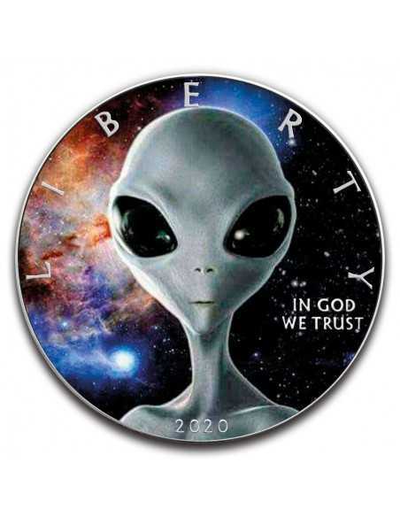 ALIEN UNIVERSE - 1 Oz Silver Colorized coin 1$ Silver Eagle 2020 - Coins & More - Usa