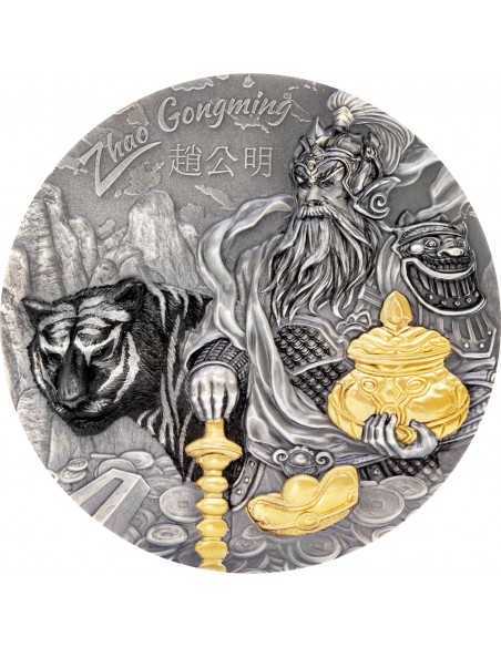 ZHAO GONGMING Gilded Asian Mythology 3 Oz Silver Coin 20$ Cook Islands 2021 - Coins & More - Islas Cook