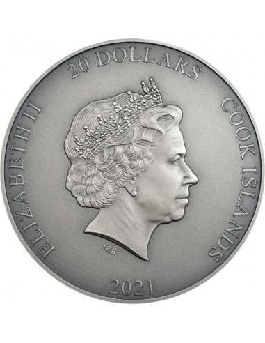 ZHAO GONGMING Gilded Asian Mythology 3 Oz Silver Coin 20$ Cook Islands 2021 - Coins & More - Islas Cook