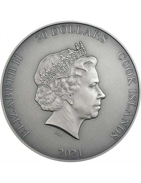 ZHAO GONGMING Gilded Asian Mythology 3 Oz Silver Coin 20$ Cook Islands 2021 - Coins & More - Islas Cook